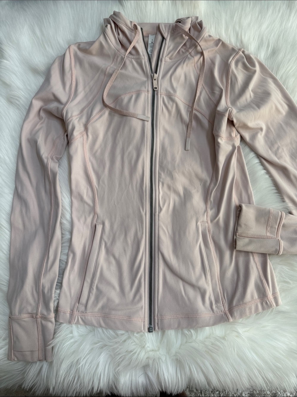 lululemon athletica Pale Blush Zip-Up Hooded Jacket